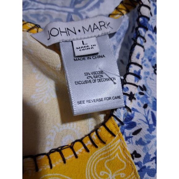 John Mark Patchwork Boho Women's Large Cottagecore Balloon Sleeve Crochet Top - Picture 9 of 9